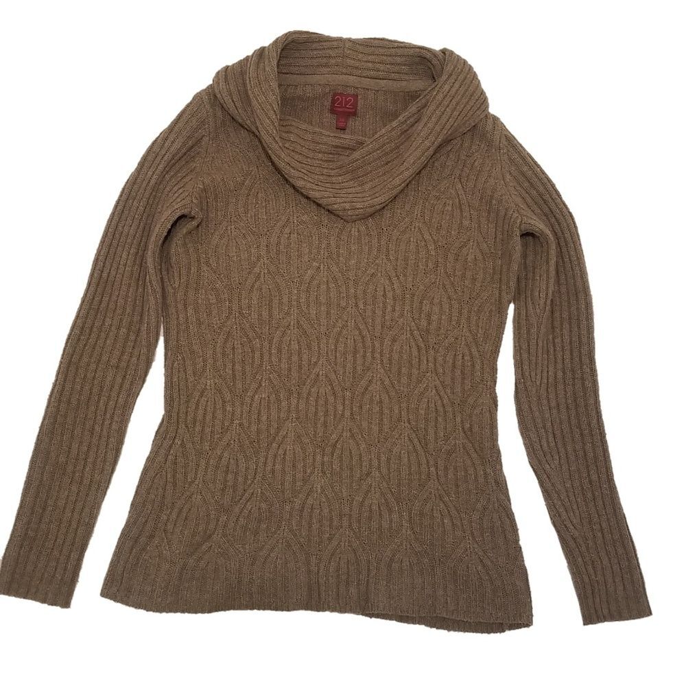 Taupe Wool Blend Cowl Neck Sweater XS